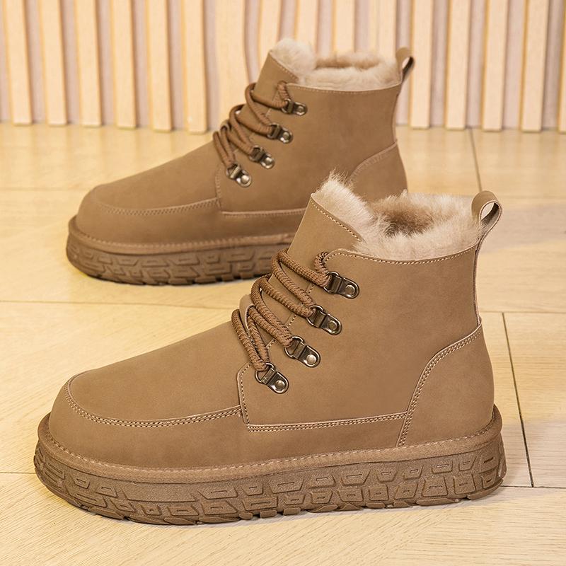The Latest Autumn and Winter Thick Soled Snow Boots with High Tops and Warm Cotton Shoes Thick Men's Cold and Frost Resistance