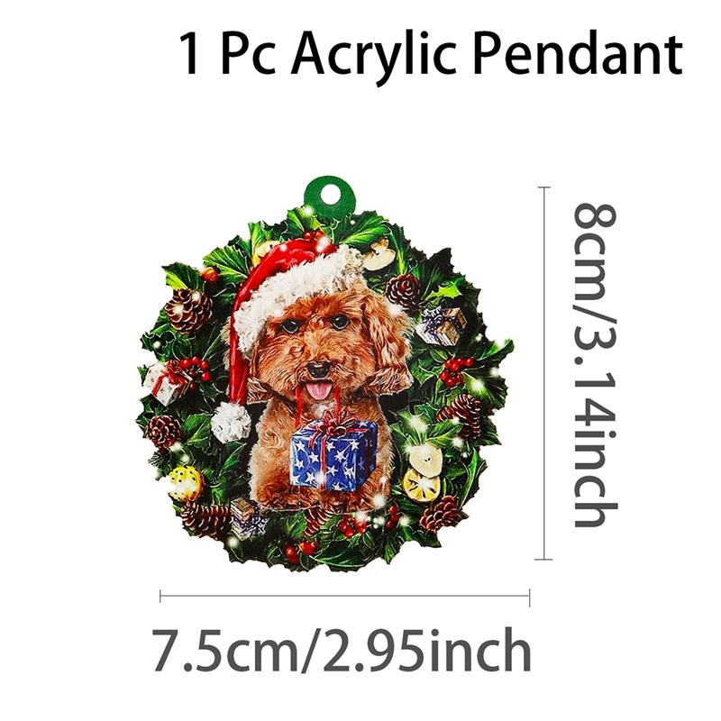 1pc Puppy Acrylic Christmas Pendant, Christmas Tree Ornaments Christmas Decorations for Home 2026 Navidad Natal Gifts New Year