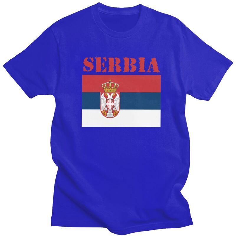 Custom Mens Serbia Flag T Shirt ShortSleeve Cotton Tshirts Tshirt Casual Tees Clothing