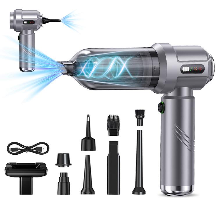 

2025 розовый портативный автомобильный пылесос высокой мощности с ЖК-дисплеем ручной двойной функции пылеудаляющий инструмент для дома и автомобиля серый