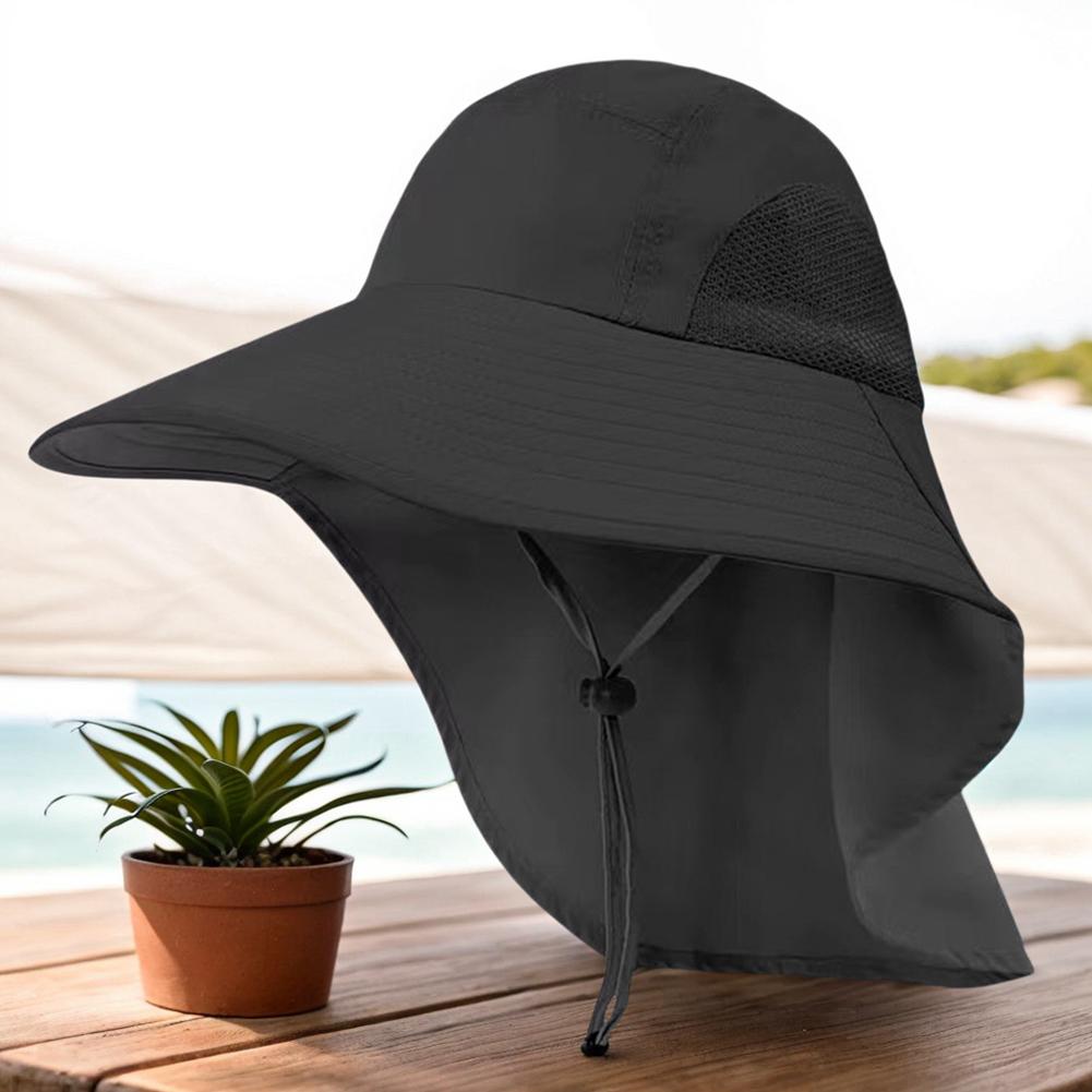 Outdoor Fishing Hat Sun Protection Hat Foldable Unisex Sun Hat Adjustable Safari Hiking Cap with Neck Protection for Summer