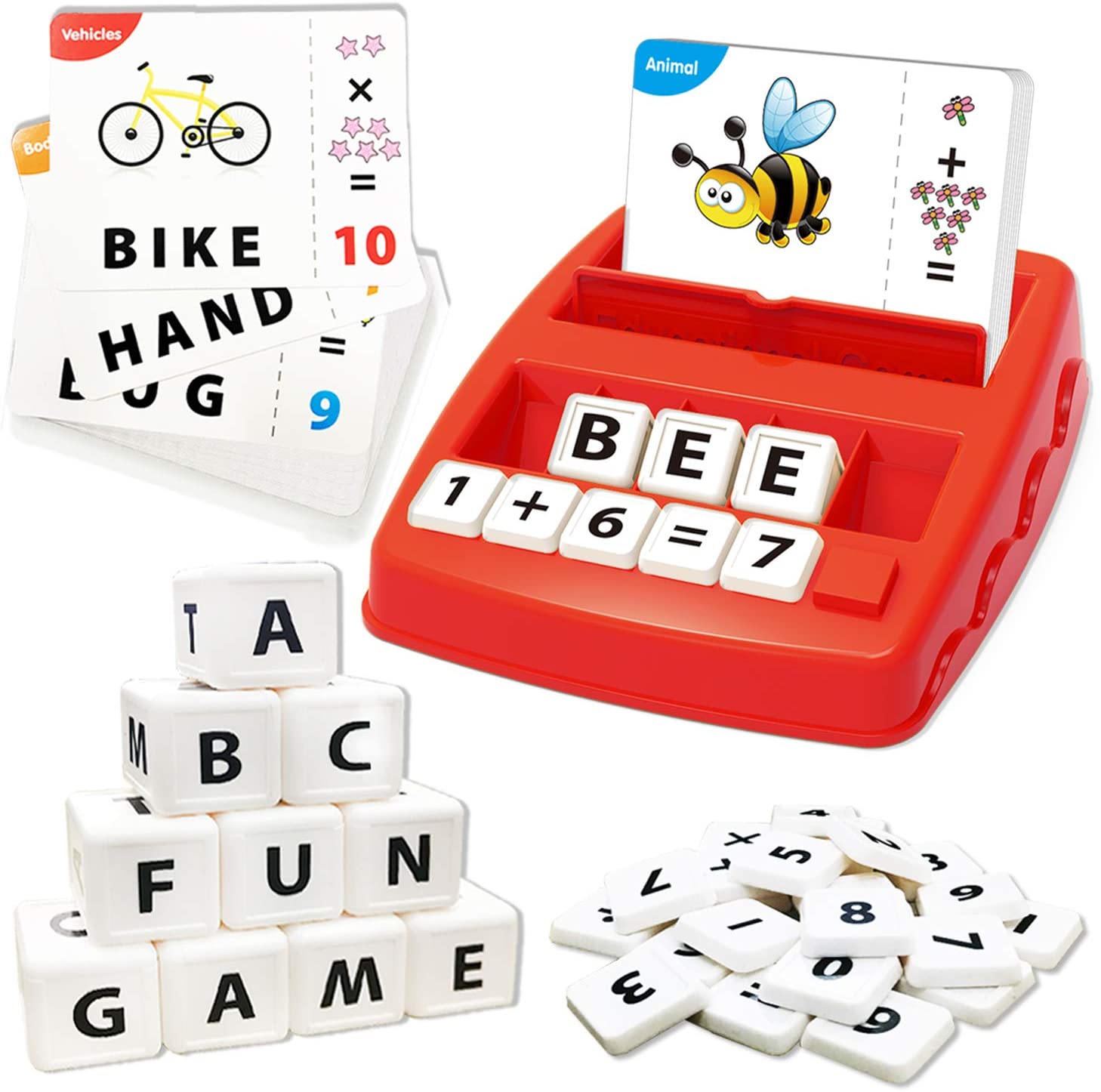 Math Matching Letter Game Sight Words Alphabet Flash Cards and Math Board Games for Toddlers Educational Learning Toy красный