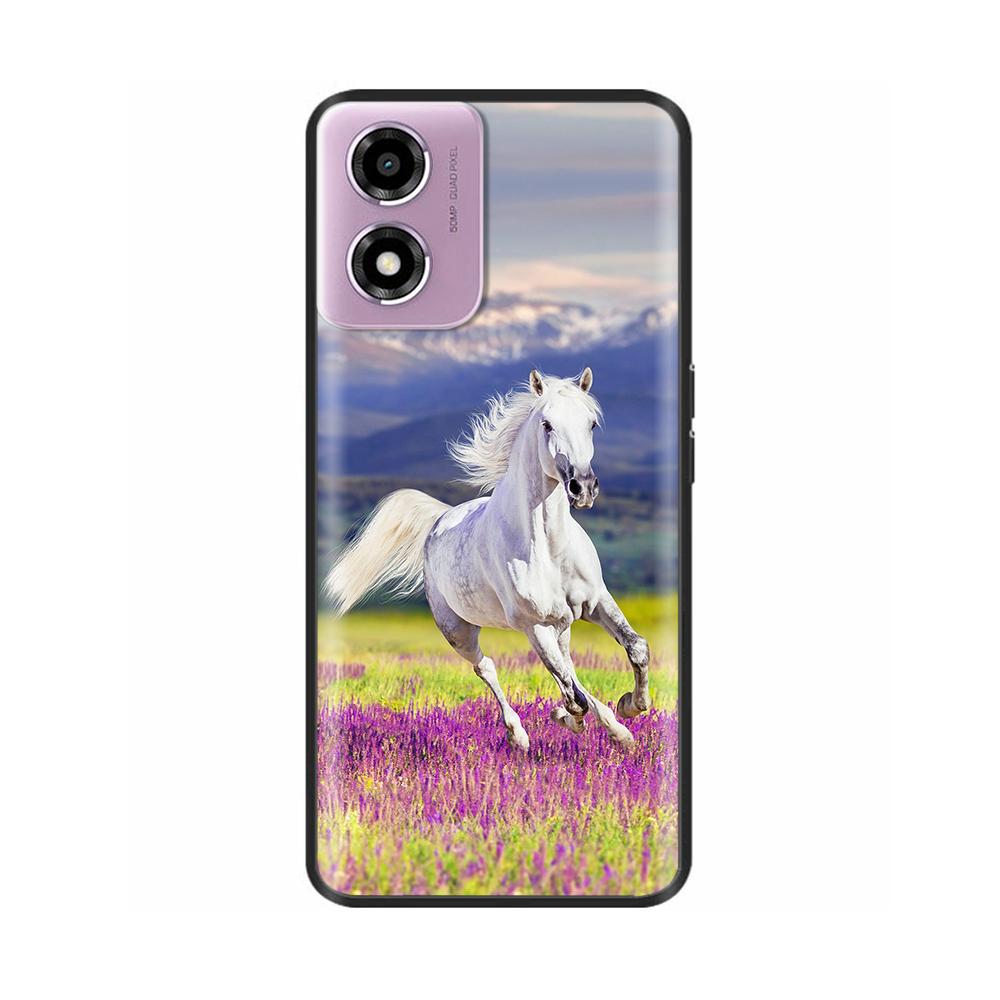 Für Motorola Moto E14 Hülle Niedliche Bemalte Weiche Schwarze Silikonhülle 6,56'' Stoßfeste Handyhülle Für Motorola E14 E 14 MotoE14 Taschen