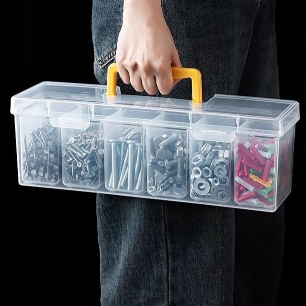 Plastic Hardware Toolbox with 6 Storage Case Hardware Tool Organizer Tool Storage Box  Home Use