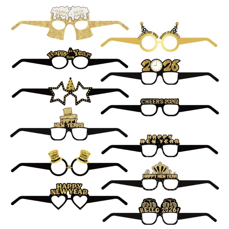 6PCS Paper Party Eyewear With Strong Structure Costume Accessories For 2026 New Year Dances And Outdoor Gatherings