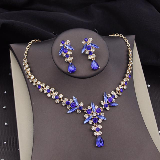 Ensembles de Bijoux de Mariée en Cristal Strass pour Femmes Tiare Couronne Collier Boucle d'Oreille Bal Mariée Costume Ensembles de Bijoux Mode Mariage