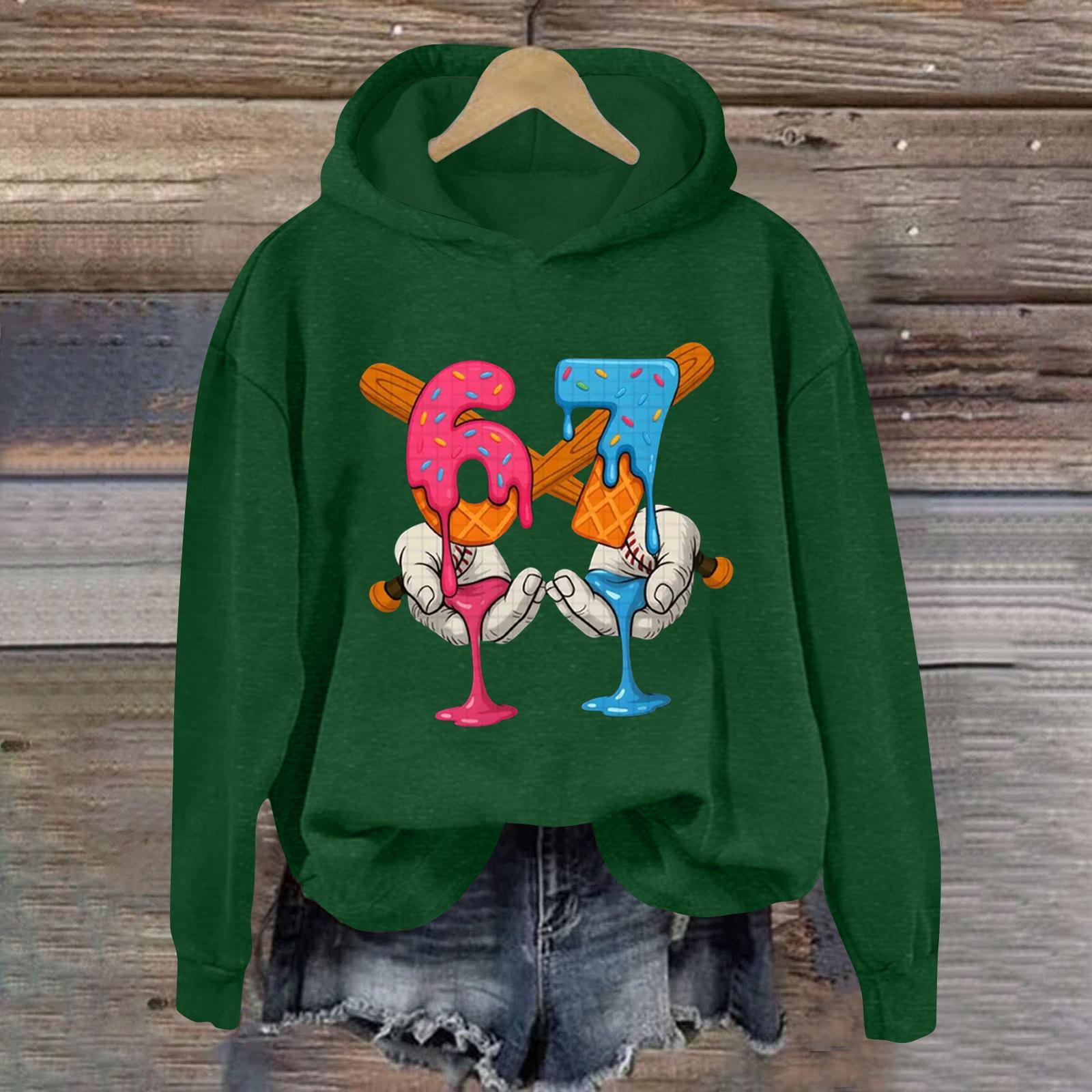 

Женская модная повседневная толстовка с длинными рукавами, принтом и капюшоном XXL