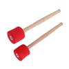 2PCS Bass Foam Drum Mallet Oak Handle EVA Foam Head Anti Slip Percussion Instrument Accessories Red