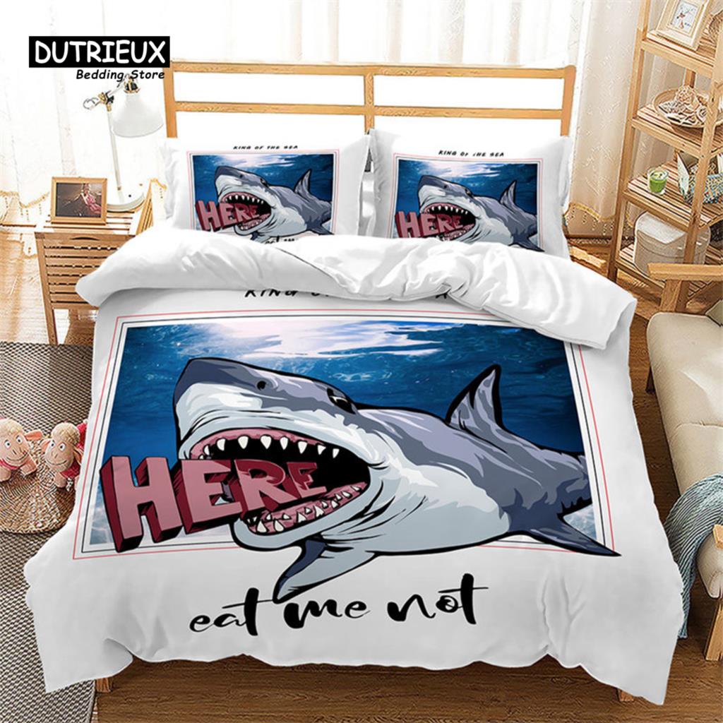 Dziecięca Kreskówkowa Poszwa na Kołdrę Mikrofibra Morze Podwodny Świat Poszwa na Kołdrę Pełna Dla Chłopców Dziewczynek Motyw Morski Zestaw Pościeli