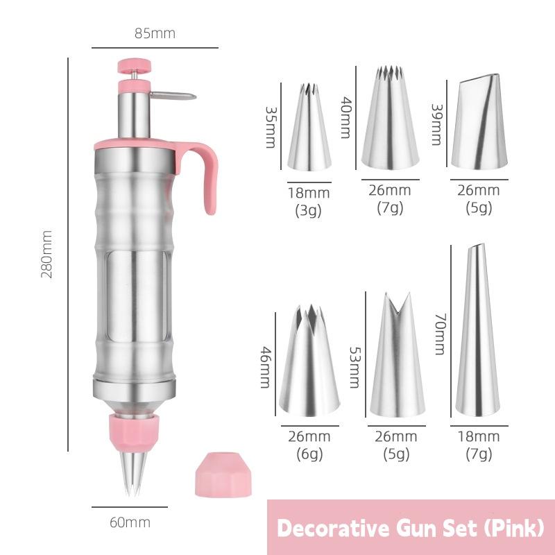 

Многофункциональный пистолет для масла, пресс для торта и декорирования, набор для кремовой выпечки из нержавеющей стали, 6 цветочных насадок, 1 цветочная крышка