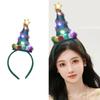 Headband Furry Christmas Tree Headwear LED Hair Hoop for Christmas Headpiece Party Supplies