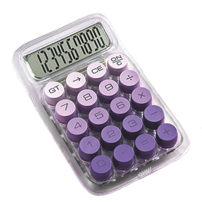 Transparent Button Calculator with Large Display LCD Display Big Button Calculator for Daily Basic Office Students