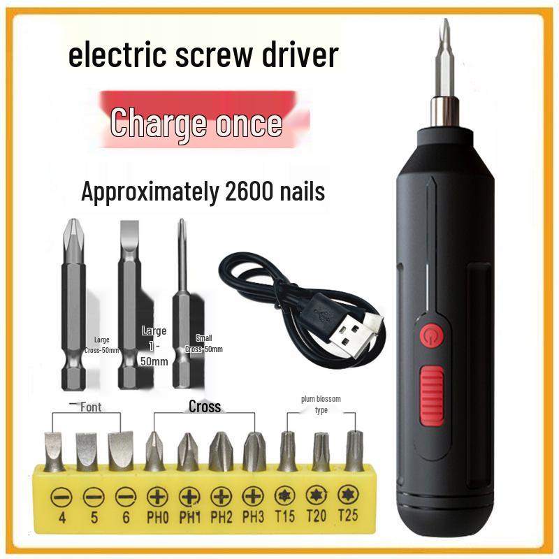 Rechargeable Multifunctional Mini Electric Screwdriver Set for Household Use