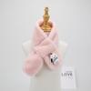Adorable Kids' Furry Dog Scarf for Autumn/Winter - Cozy Single Color Cross Neck Warmer