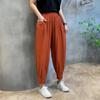 Summer Fashion Harem Pants: Slimming, Loose Fit, Breathable, Cropped Mom's Pants with Small Leg Opening.