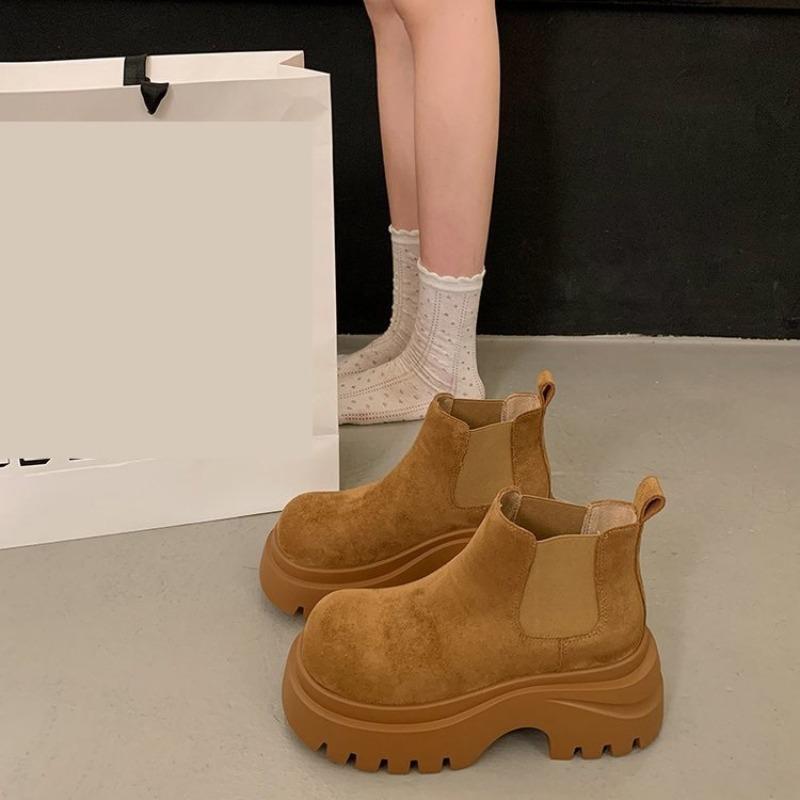 Thick-soled Martin Boots Muffin Thick-soled Lightweight Boots Women's Cigarette Boots Single Boots Short Boots Women's