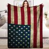 American Flag Flannel Blanket  Soft AllSeason Cozy Patriotic Friend Gift Bedding