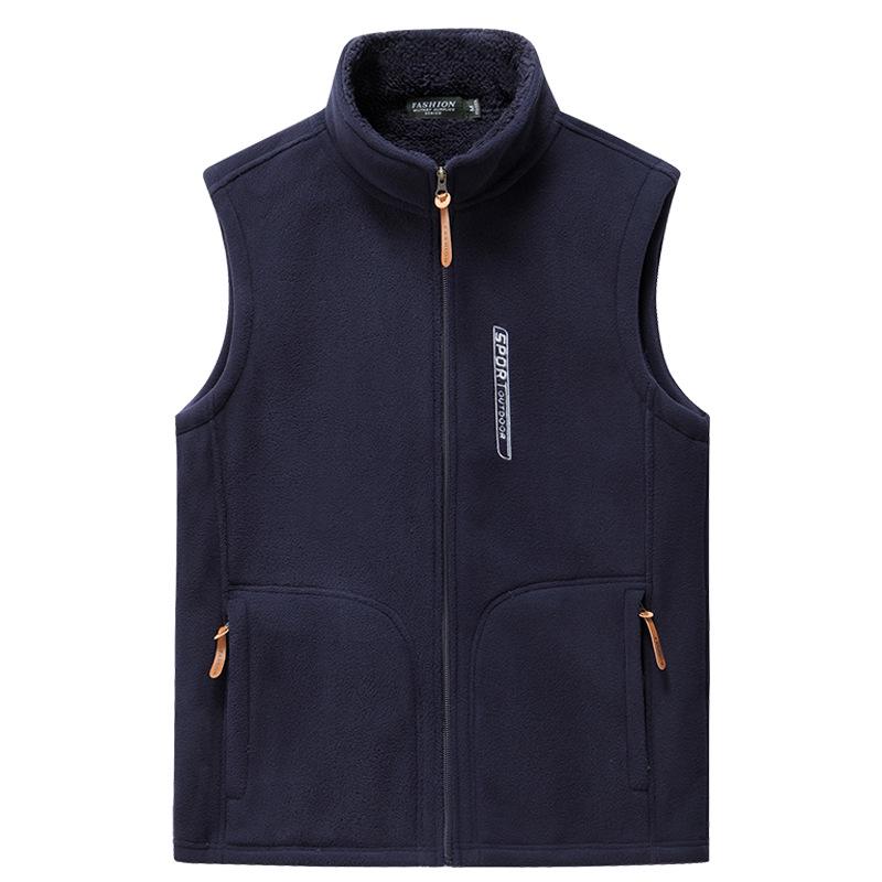 Men's Plus Velvet Outdoor Fleece Vest - Thickened Gilet for Autumn and Winter Sports, Casual Running, and Fishing