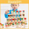 Wooden Domino Blocks For Children Ages 3 To 7 With Letter Recognition And Natural Finish