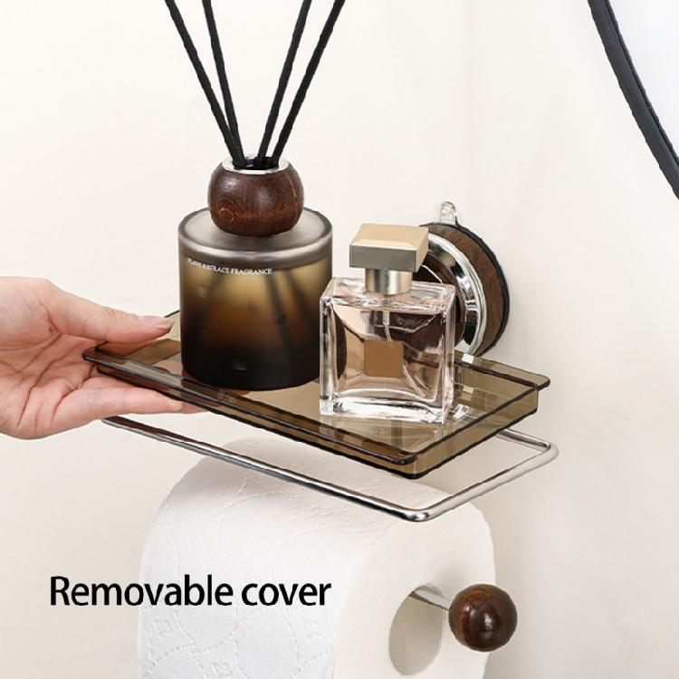 Bathroom Shelf Adhesive Wall Mount Space Efficient Storage Organizer for Towels Toiletries Toilet Paper Holder