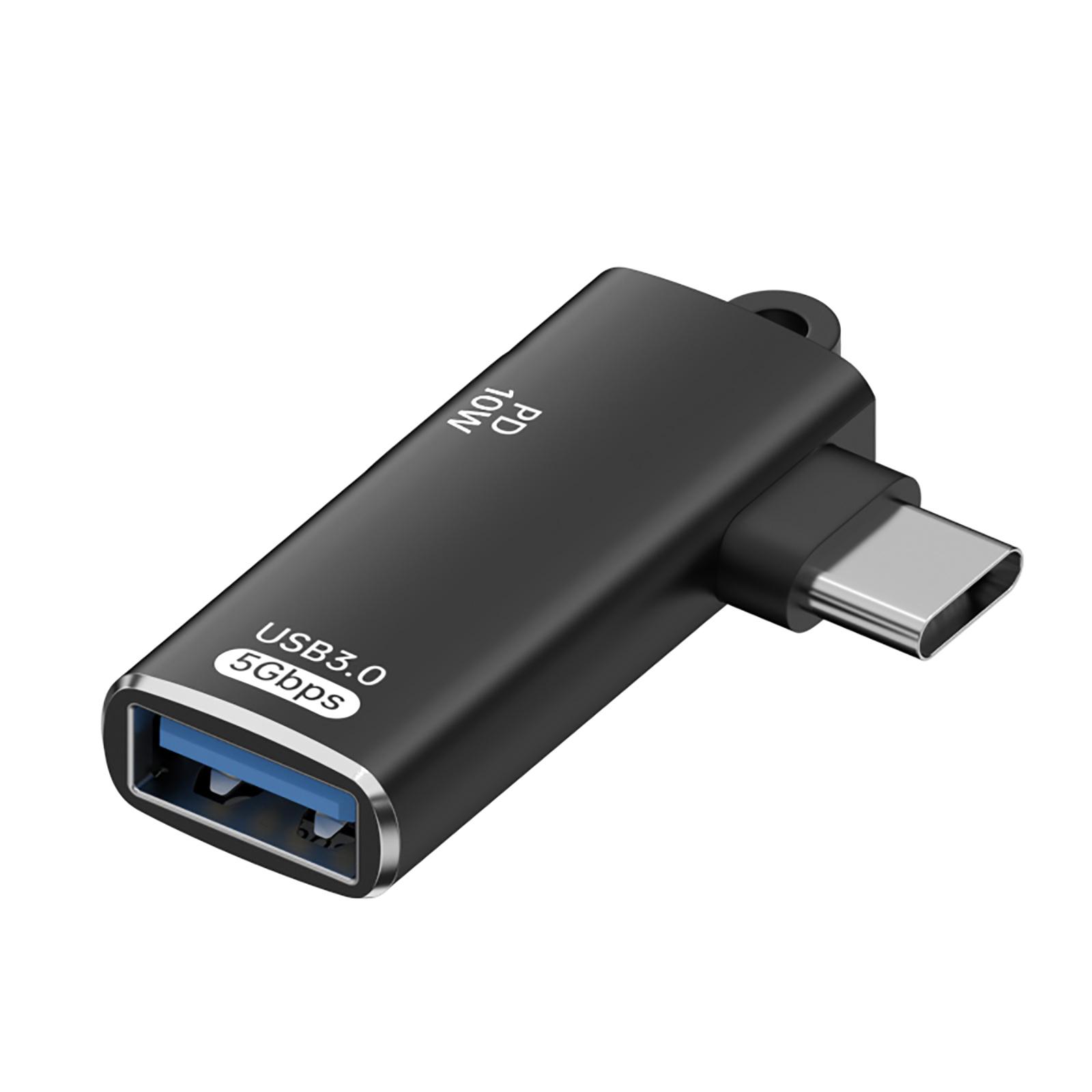 

Адаптер-конвертер USB C - USB 3.0, передача данных 5 Гбит/с с поддержкой быстрой зарядки OTG, подходит для ноутбуков и планшетов 10W чёрный