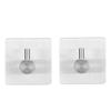 2 PCS Punch Free Adhesive Hook Silver Towel Hook Practical Coat Hook  Space Saving