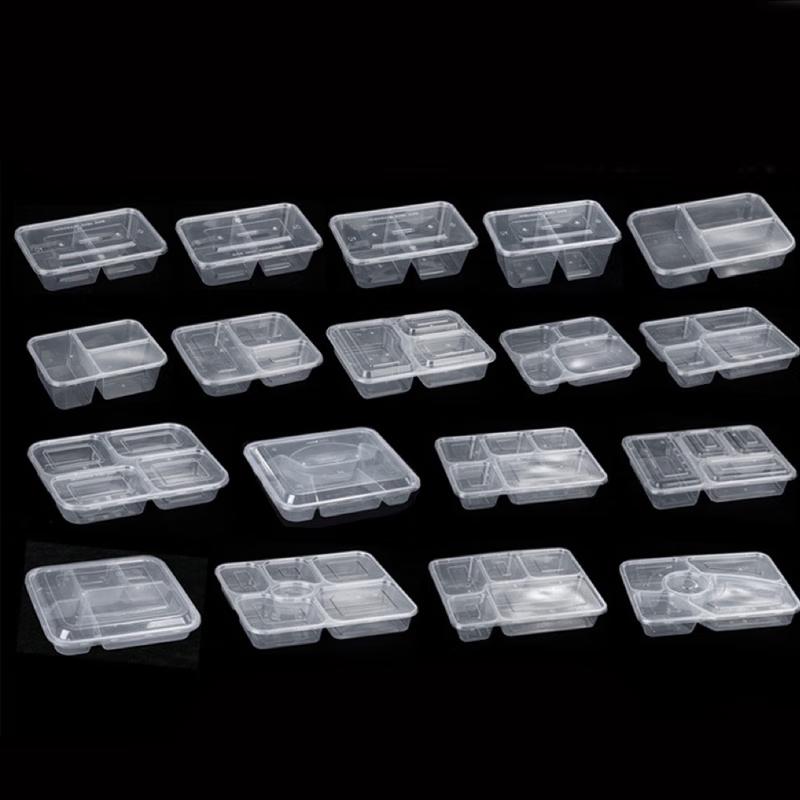 Deshangyuan Disposable 4-Compartment Meal Prep Containers with Lids