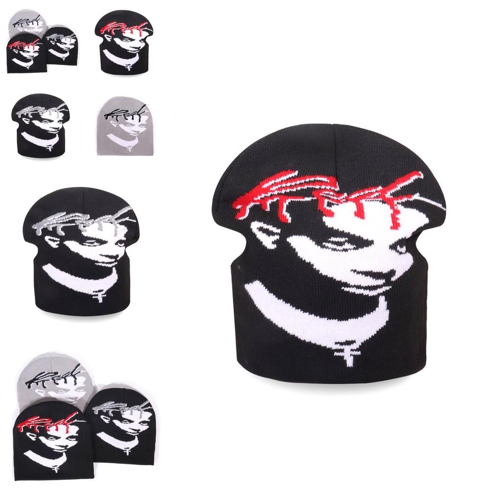 Fashion Figure Portraits And Letter Patterns Men Casual Knitted Hats For Autumn Wear