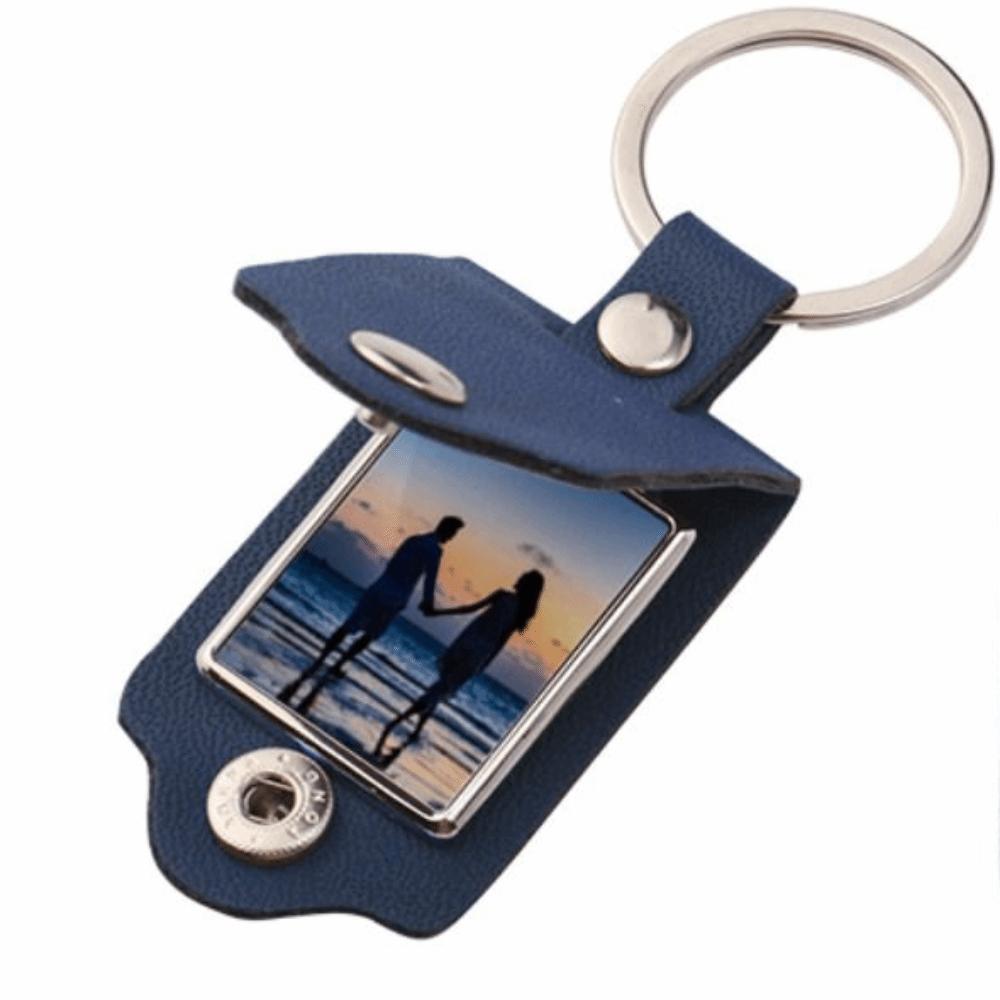 PU Leather Photo Frame Metal Metal Key Chains Fashion Photo Keyring  Gift