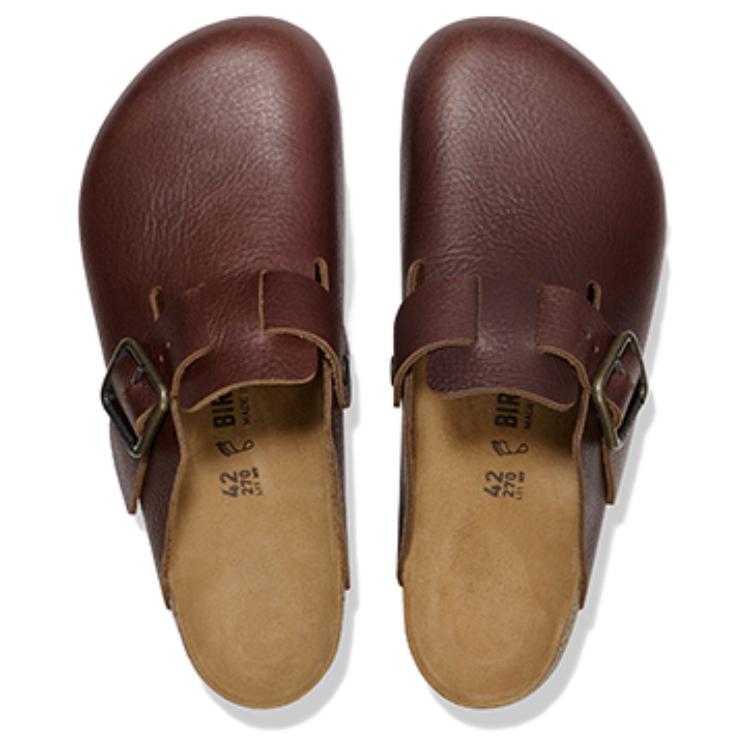 Birkenstock Boston Closed Toe Slippers Men's Dark Brown Regular Loose Fit 1030703