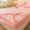 Solid Color Dustproof Fitted Sheet Set & Mattress Protector