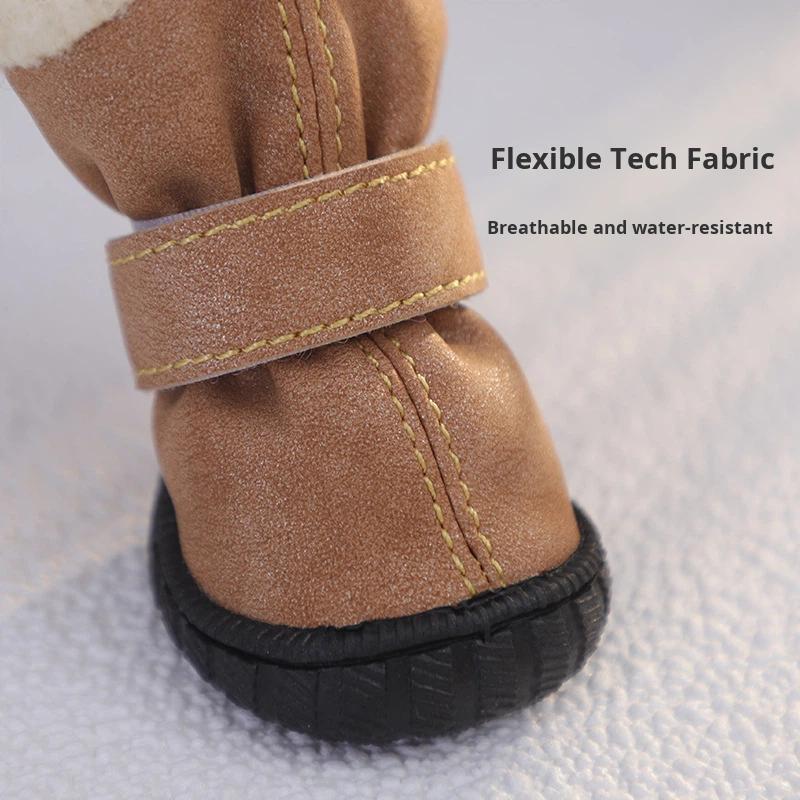 Pet Shoe Thickened Velvet Breathable Durable Anti-Slip Anti-Drop Dog Shoes Winter Boots for Small Dogs Outdoor Walking
