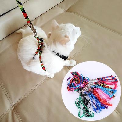 Adjustable Cat Puppy Harness Nylon Pet Traction Rope Cat Pet Leash Harness Pet Accessories