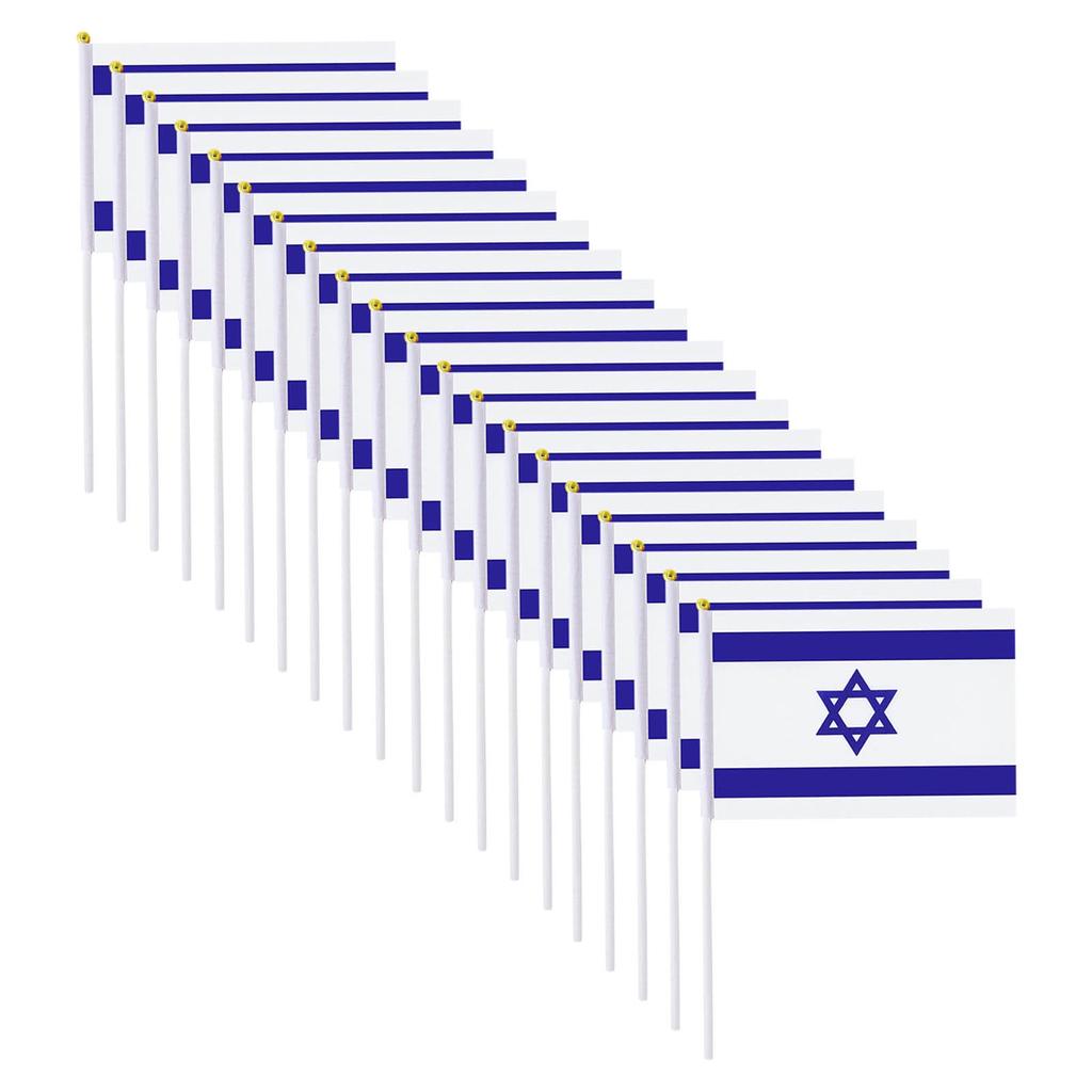 Israelische Flagge, Flaggenset, kleine Handflagge, 12,7 x 20,3 cm, Israelische Flagge, Flaggenset, kleine Handflagge, 12,7 x 20,3 cm