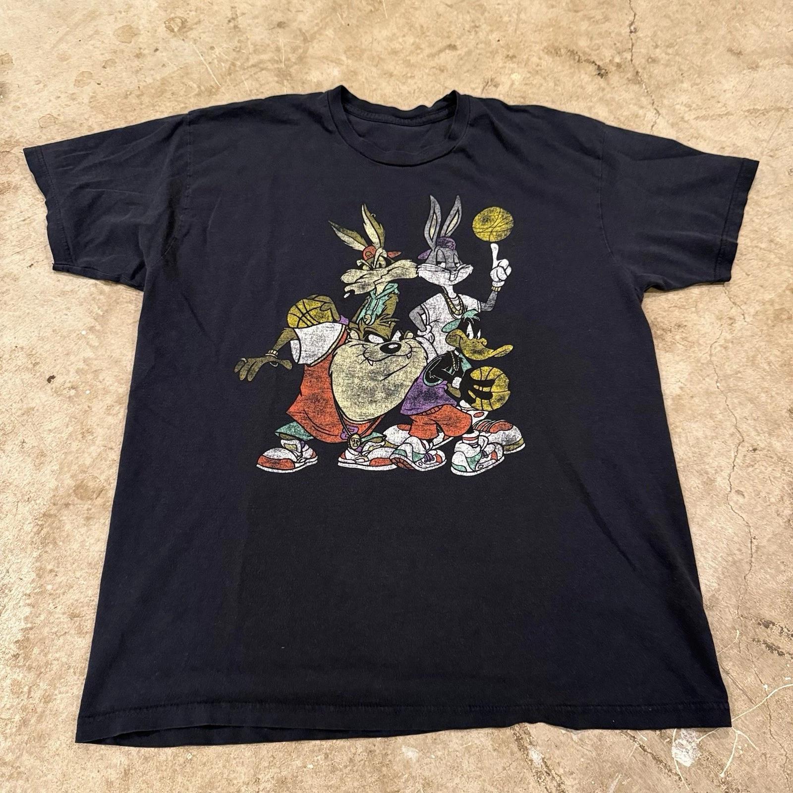 

Retro Looney Tunes Basketball T T-Shirt SZ M Blue Taz Daffy Bugs Bunny Wile E 3XL