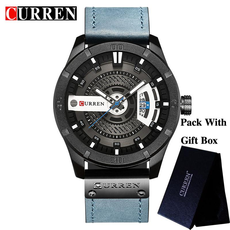 Relogio Masculino CURREN Watch Men Waterproof Calendar Sport Military Male Clock Top Brand Luxury 3D Dial Man Wristwatch 8301