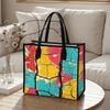 Colorful Crack Print Tote Bag Casual Large Capacity Shopping Shoulder Bag for Daily Use