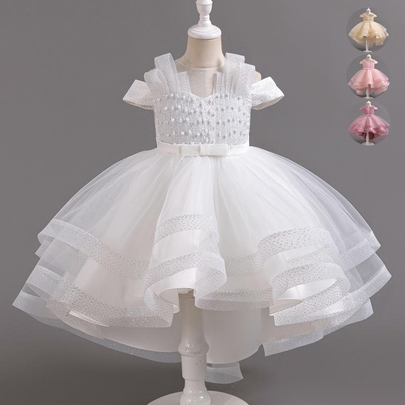 Girls' Summer Birthday Mesh Princess Dress - Formal Puffy Performance Costume