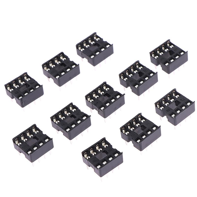 20Pcs Dip-8Pic Round Hole 8 Pins 2.54Mm Dip Dip8 Ic Sockets Adaptor Solder Type 8 Pin Chip Base Circuit Ic Connector