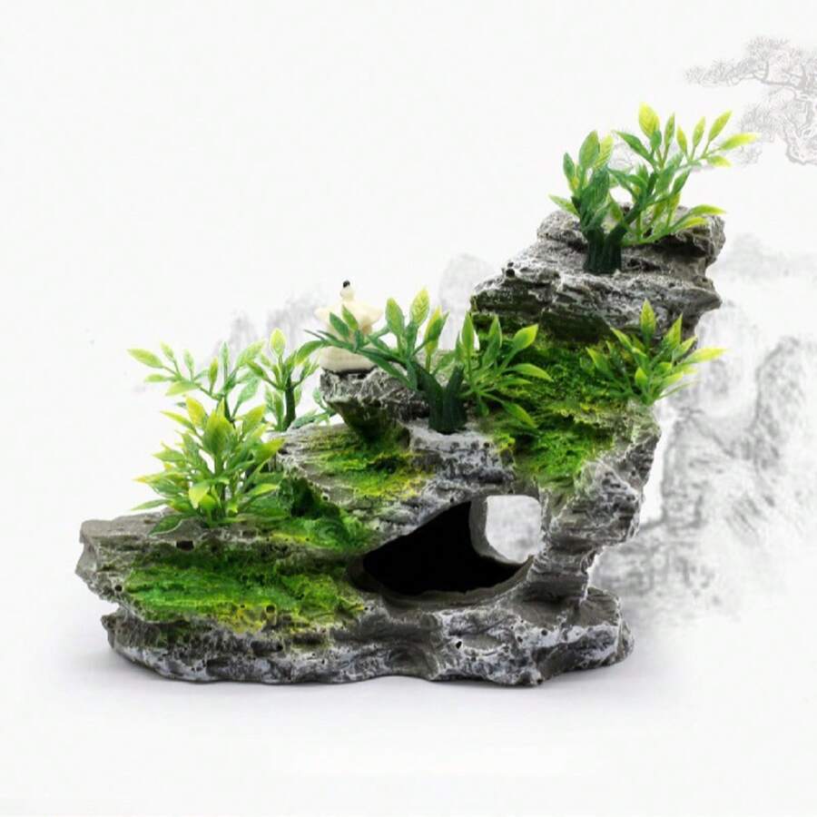 

Man-Made Simulation Rockery Fish Tank Landscaping Package Resin Rockery Aquarium Decorative Stone Rockery To Avoid Tree Holes