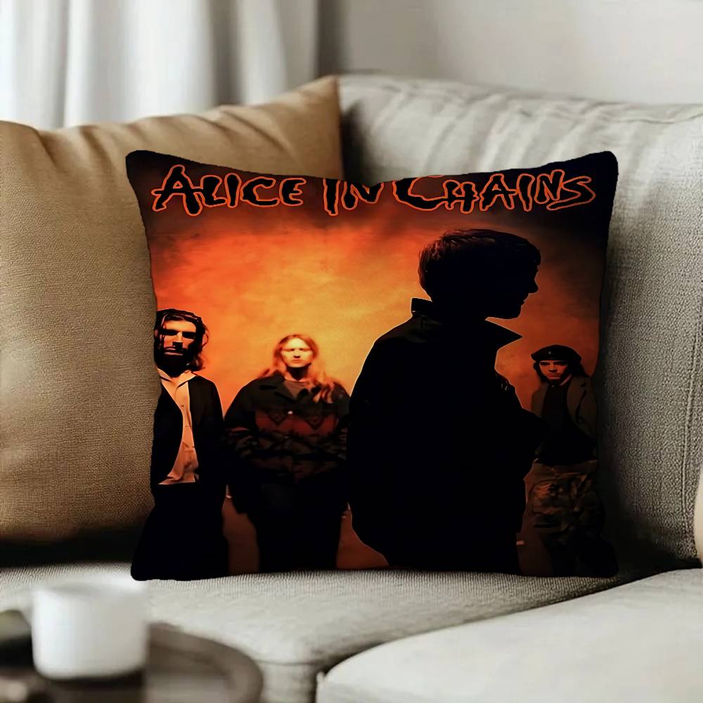 AAlice in Chains Band Cushion Cover Car Throw Pillow Case For Sofa Car Christmas Gift xcm xcm