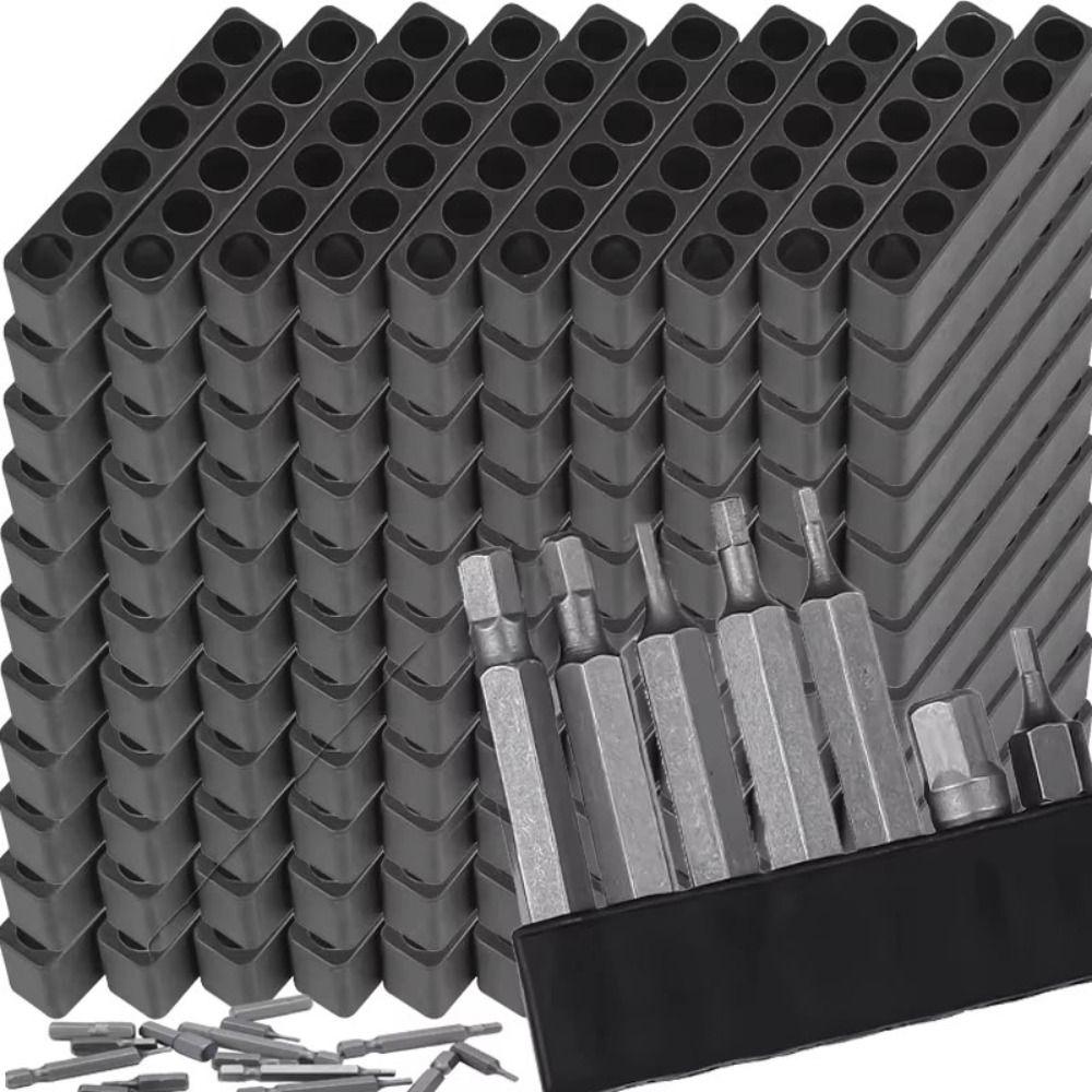 8/10/12 Holes Drill Bit Storage Base DIY 6.35mm Drill Bit Storage Rack Hex Shank Screwdriver Bit Holder