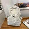Solid Color Pleated Backpack Men's Lightweight Travel Small Backpack Women's School Bag