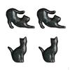 4pcs Retro Furniture Door Knob Cast Iron Cubboard Dresser Drawer Pulls Black