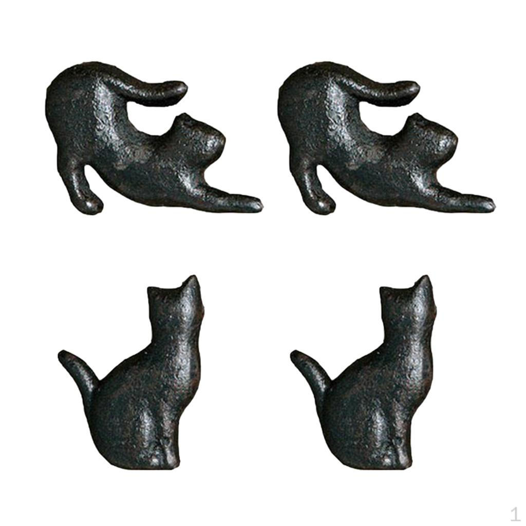 

4 шт. Ретро мебельные дверные ручки Чугунные ручки для шкафа, комода, ящика Черные