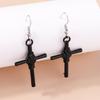 Gothic Metal Love Heart Drop Earrings for Women Steampunk Cross Dangle Earrings Party Jewelry Gifts