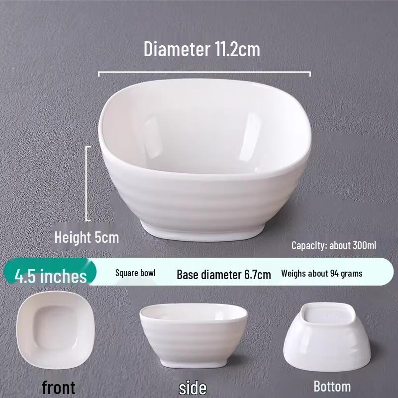 Белые меламиновые сервировочные тарелки для ресторана 4.5 inch