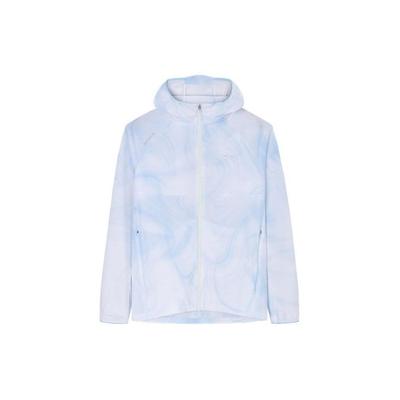 Full Print Zip-Up Hooded Sports Jacket Women Jackets Water-Cloud-Blue 162425601-1