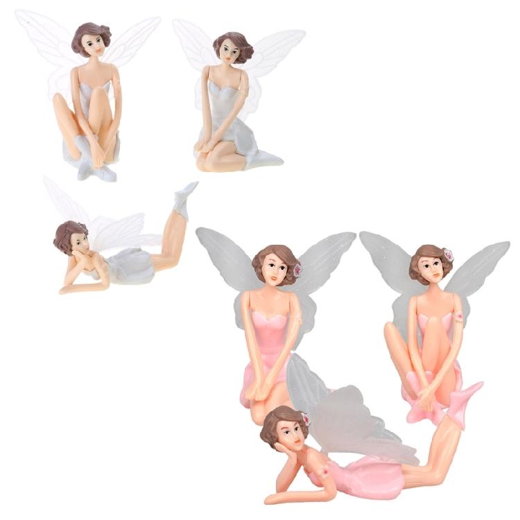 Romantic Fairies Figurines Angel Ornaments for Xmas Cake Topper Home Decor 3Pack