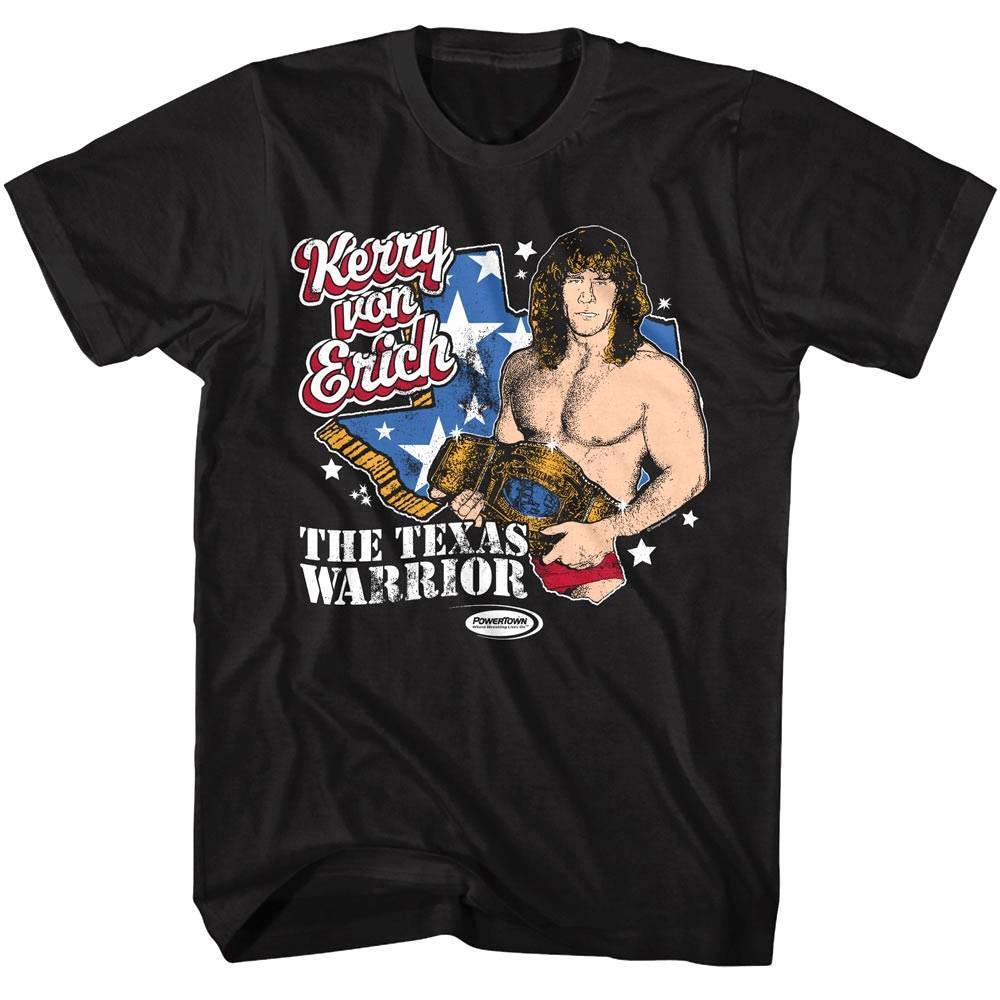 Powertown Kerry Von Erich Men T Shirt Wrestling Texas Warrior Champion L